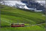 BDhe 2/4 206 oberhalb der Kleinen Scheidegg mit dem Eigergletscher im Hintergrund. (27.06.2012)