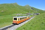 BDhe 2/4 Nr. 206 mit Bt 30 zwischen Kleine Scheidegg und Eigergletscher, 18.07.2016.