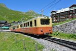 BDhe 2/4 Nr. 206 mit Bt 30 bei Ausfahrt in Kleine Scheidegg, 19.07.2016.

