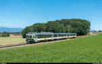 Fotofahrt Association ASD 1914 auf der LEB am 23. Juni 2018.<br>
Be 4/4 26 mit Pendelzug zwischen Echallens und Assens.