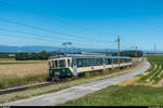 Fotofahrt Association ASD 1914 auf der LEB am 23. Juni 2018.<br>
Be 4/4 26 mit Pendelzug zwischen Echallens und Assens.