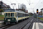 Le LEB des sixties adieu.
Lausanne Echallens Bercher Bahn/LEB.
Durch die Inbetriebnahme von weiteren neuen Stadler Zügen konnte nun das Rollmaterial aus dem Jahre 1966 endgültig aus dem Betrieb zurückgezogen werden.
Am 2. Februar 2020 fanden die Abschiedsfahrten auf der gesamten Strecke Lausanne Flon – Bercher statt.
Leider war das Wetter dabei so traurig wie der Abschied.
Chesaux, 2. Februar 2020.
Foto: Walter Ruetsch