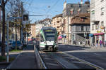 Stadtstrecke der LEB in der Avenue d'Echallens zwischen Lausanne-Chauderon und Montétan am 14.