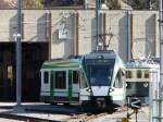 LEB - Triebwagen RBe 4/8  41 im Bahnbareal in Echallens am 16.03.2012 ..