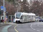 LEB - Triebwagen RBe 4/8 46 unterwegs in Lausanne am 18.02.2016