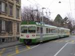 LEB - Triebwagen Be 4/8 35 unterwegs in Lausanne am 18.02.2016