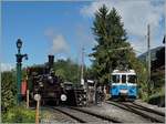 Ihre grosse Zeit haben die schönen ABDe 8/8 der MOB schon hinter sich, doch reif fürs Museums sind sie noch nicht ganz, obwohl hier der ABDe 8/8 4003  BERN  in den Diensten der Blonay Chamby Museumsbahn steht. 
13. Sept. 2014