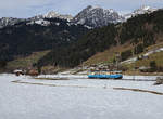 MOB:  Montreux-Berner Oberland-Bahn.
Infolge der Entgleisung eines Steuerwagens am 3. Januar 2018 an der Lenk im Berner Oberland wegen starkem Sturmwind sowie dem gegenwärtigen Streckenunterbruch zwischen Zweisimmen und Montreux sind die ABDe 8/8 weiterhin unentbehrlich. Die Triebzüge 1001 Schweiz und 4002 Vaud standen am 8. Januar 2018 während dem ganzen Tag im planmässigen Einsatz.
Unterwegs zwischen Boden und Matten.
Foto: Walter Ruetsch
