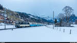 MOB-Extrazug Lenk - Zweisimmen mit GDe 4/4 6004 zur Rückreise des JuSkiLa am 8. Januar 2018 bei Boden.