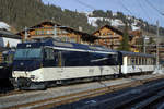 MOB:  Montreux-Berner Oberland-Bahn.
Impressionen vom 8. Januar 2018.
Ge 4/4 8001 abgestellt in Zweisimmen.
Foto: Walter Ruetsch