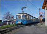 Der MOB ABDe 8/8 4001 SUISSE verlässt als Regionalzug 2327 nach Montreux den Halt Planchamp. 
16. Jan. 2018