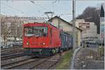 Die MOB HGem 2/2 2501 begleitet den MOB BDe 4/4 3004 auf seiner wohl letzten Rangierfahrt in Vevey.