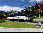 Goldenpass MOB - Lok GDe 4/4 6005 mit Zug bei der einfahrt in den Bahnhof von Rougemont am 04.07.2020