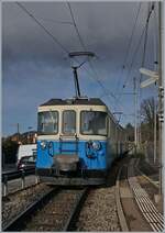 Einer der letzten Einsätze: Der MOB ABDe 8/8 4004  Fribourg  ist bei Planchamp auf dem Weg nach Chernex.