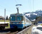 MOB - Regionalzug unterwegs nach Zweisimmen mit dem Triebwagen Be 4/4 5001 umd 2 Kl.