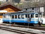 MOB - Triebwagen BDe 4/4 3002 Abgestellt im Bahnhofsareal von Lenk  am 29.03.2008