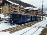 MOB - Triebwagentreff BDe 4/4 3005 zusammen mit dem BDe 4/4 3006 sowie der abgestellte BDe 4/4 3002 im Bahnhof Chernex am 03.12.2010