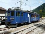 MOB / Goldenpass -  Triebwagen BDe 4/4 3004 im Bahnhofsareal Montbovon am 14.09.2013