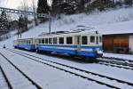 Be 4/4 1003, AB 304 und Gk 514 abgestellt in Gstaad, 24.11.2013.