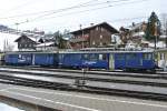 Die Diensttriebwagen BDe 3005+3006 abgestellt in Zweisimmen.