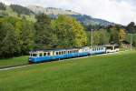 ABDe 8/8 4003 zieht am 04.10.2014 den Regio 2221 von Schönried Richtung Gruben.