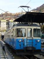 Gelenktriebwagen ABDe 8/8 4004 im MOB Bahnhofsareal von Montreux am 31.12.2006