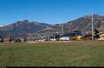 Ein GoldenPass Panoramic erreicht am 30. Dezember 2015 Gstaad.