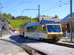 MOB Goldenpass - Nachschuss von Steuerwagen Ast  116 in Montbovon am 05.05.2016