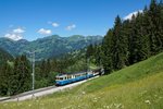 Das letzte Bild des Tages zeigt den ABDe 8/8 4003 mit dem Regio 2225 bei Saanenmöser (03.07.2016).