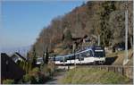 Wo noch vor einer Woche ein farbenfroher MOB ABDe 8/8 für Freude sorgt, surrte heute ein MOB  Alpina  Pendelzug vorbei: Der MOB Regionalzug 2224 von Montreux nach Zweisimmen kurz nach Chernex.