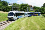 Montreux Vevey Riviera MVR/CEV.
Verstärkter stilreiner Regionalzug vom 27. Juni 2010 bei Saint-Légier auf der Fahrt nach Blonay.
Das waren noch schöne Zeiten!
Foto: Walter Ruetsch  