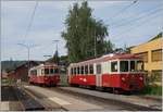 Heute vor genau 34 Jahren kam ich nach Blonay, als Krankheitsvertretung für ein paar Wochen - und bin geblieben: Grund genug, für ein paar CEV Bilder:

In Blonay begegnet der einfahrende CEV BDeh 2/4 74 dem abgestellten BDeh 2/4 73.

7. Mai 2015