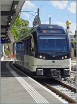 Der CEV MVR GTW ABe 2/6 7504 wartet in Vevey auf Gleis 7 auf die Abfahrt nach Blonay. 

31. August 2026