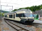 MVR Goldenpass - Triebwagen Be 2/6  7002 bei der einfahrt im Bahnhof Vevey am 18.05.2013