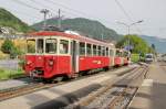 MVR  goldenpass  Zahnradtriebzug BDeh2/4 Vevey-Les Pleiades in der Station Blonay.06.06.14