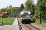 MVR  goldenpass  GTW Be2/6 von Vevey kommend,kurz vor der Station Blonay.Im Hintergrund das Schloss Blonay.07.06.14