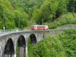 Goldenpass CEV - Fotoextrafahrt für Bahnforum.ch mit den Zahnradtriebwagen BDeh 2/4 73 unterwegs zwischen Blonay und Chamby am 16.05.2015