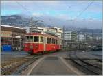 Der CEV BDeh 2/4 N° 74 verlässt Vevey Richtung Blonay als Regionalzug 1323.
21. Jan. 2016