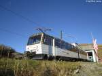 Der gleiche Triebwagen nur 20 Minuten spter in der sonnigen Bergstation Rochers-de-Naye fotograifert.