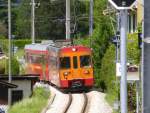 NStCM - Triebwagen Be 4/4 203 mit Steuerwagen Bt 301 unterwegs in Nyon am 06.05.2015
