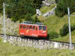 Pilatusbahn - Triebwagen Bhe 1/2  21 unterwegs auf Talfahrt am 10.09.2012