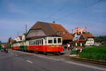 RBS/SZB: Ehemalige Linienführung bei Moosseedorf im August 2002. 
Foto: Walter Ruetsch