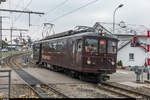 RBS Bre 4/4 1001  Pendler-Pintli  am 18. November 2018 auf Funkmessfahrt im Bahnhof Biberist RBS mit gesteckter Linientafel.<br>
Leider wird dies wohl eine der letzten Fahrten des Triebwagens gewesen sein. Seine weitere Zukunft ist nach Ablieferung des neuen Infrastrukturfahrzeuges unklar.