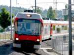 RBS - Triebwagen ABe 4/12 66 und ABe 4/12 62 bei der Durchfahrt im Bahnhof Schnbhl am 09.07.2008
