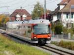 RBS - Triebwagen ABe 4/12 69 unterwegs nach Bern bei Btterkinden am 13.10.2008