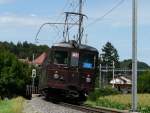 RBS - Nachschuss des Triebwagen Bre 4/4 1 bei Deisswil am 22.08.2009