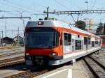 RBS - Einfahrender Schnellzug aus Bern in den Bahnhof Solothurn mit dem Triebzug ABe 4/12  72 am 08.09.2009