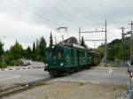 RBS - Extrazug mit den Triebwagen CFe 4/4 11  HOSCHTET-SCHNAEGG  und Bre 4/4 1  PENDLER-PINTLI  unterwegs am 25.08.2013