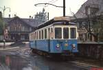 Bei Muri ist BDe 4/4 35 der Vereinigten Bern-Worb-Bahnen (heute Regionalverkehr Bern-Solothurn) im Mai 1980 unterwegs