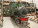 Noch sehr desolat steht die Lok  Lukas  von O&K 1918 im Schuppen.z.Zt.besitzt die SchBB 7 Dampfloks.28.09.08